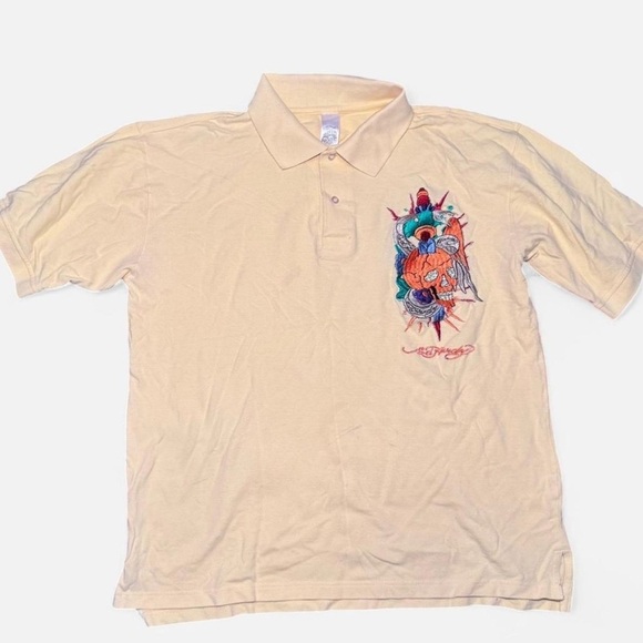 Ed Hardy by Christian Audigier Polo Shirt with Graphic Design - Picture 1 of 6